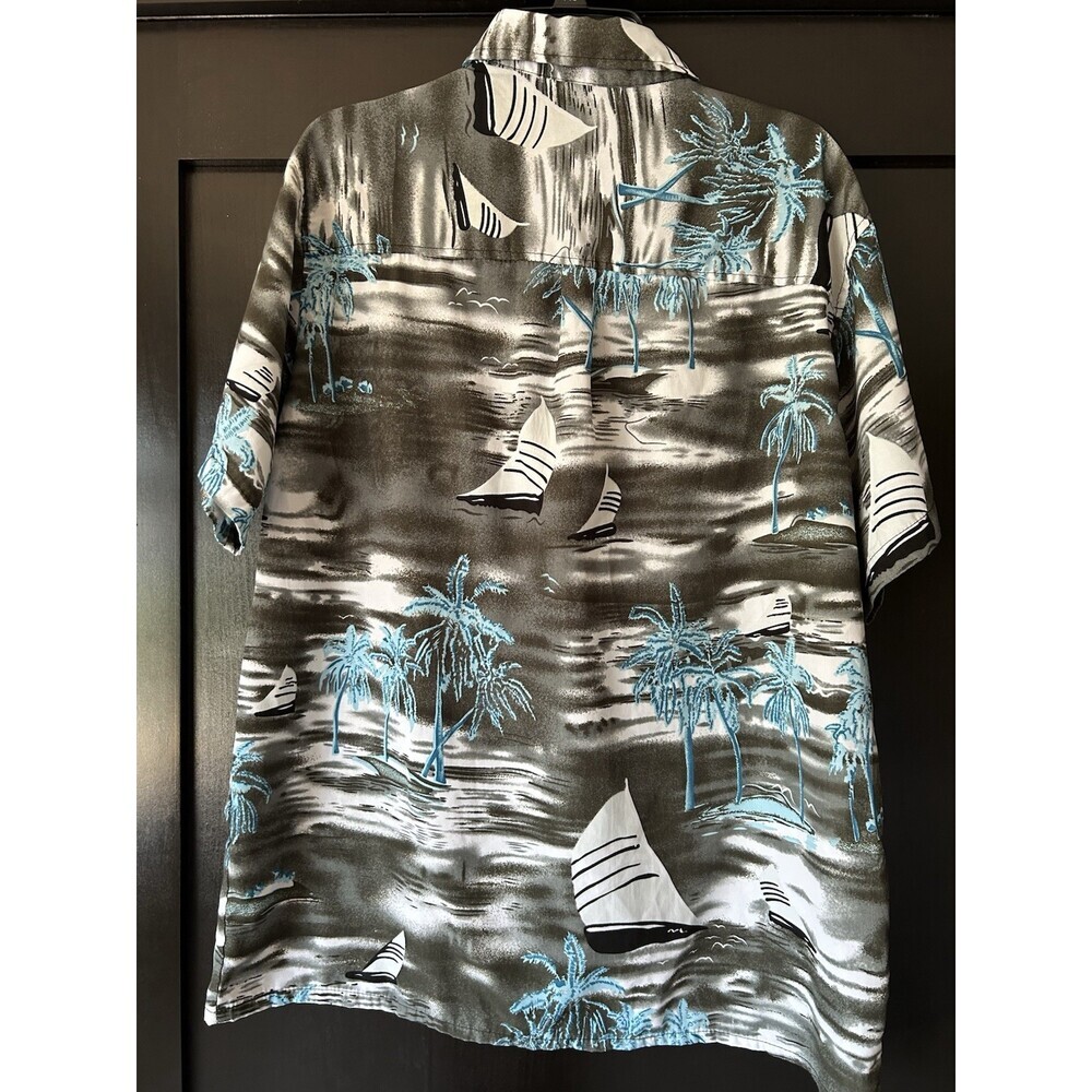 Men’s Tropical Beach Print Casual Button Down Shirt Size Large 3XL XXXL Chino - Picture 4 of 4